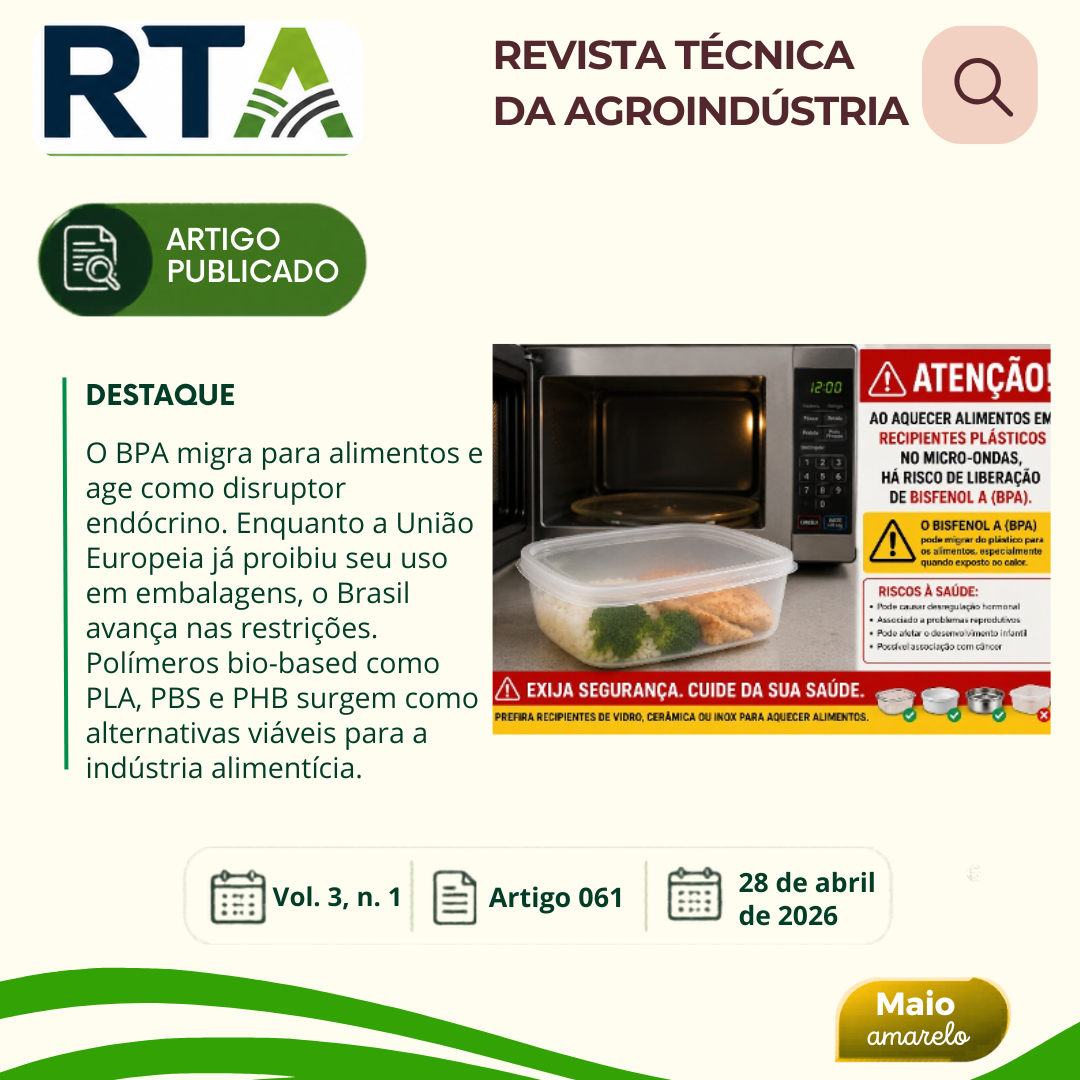 BISFENOL A EM EMBALAGENS DE ALIMENTOS: RISCOS, REGULAÇÃO E ALTERNATIVAS PARA A INDÚSTRIA